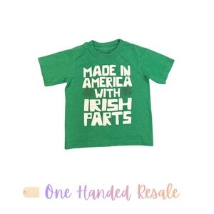 ☘️ Spencer’s Green Kids Made in America w/ Irish Parts T-Shirt St Patrick’s 24M